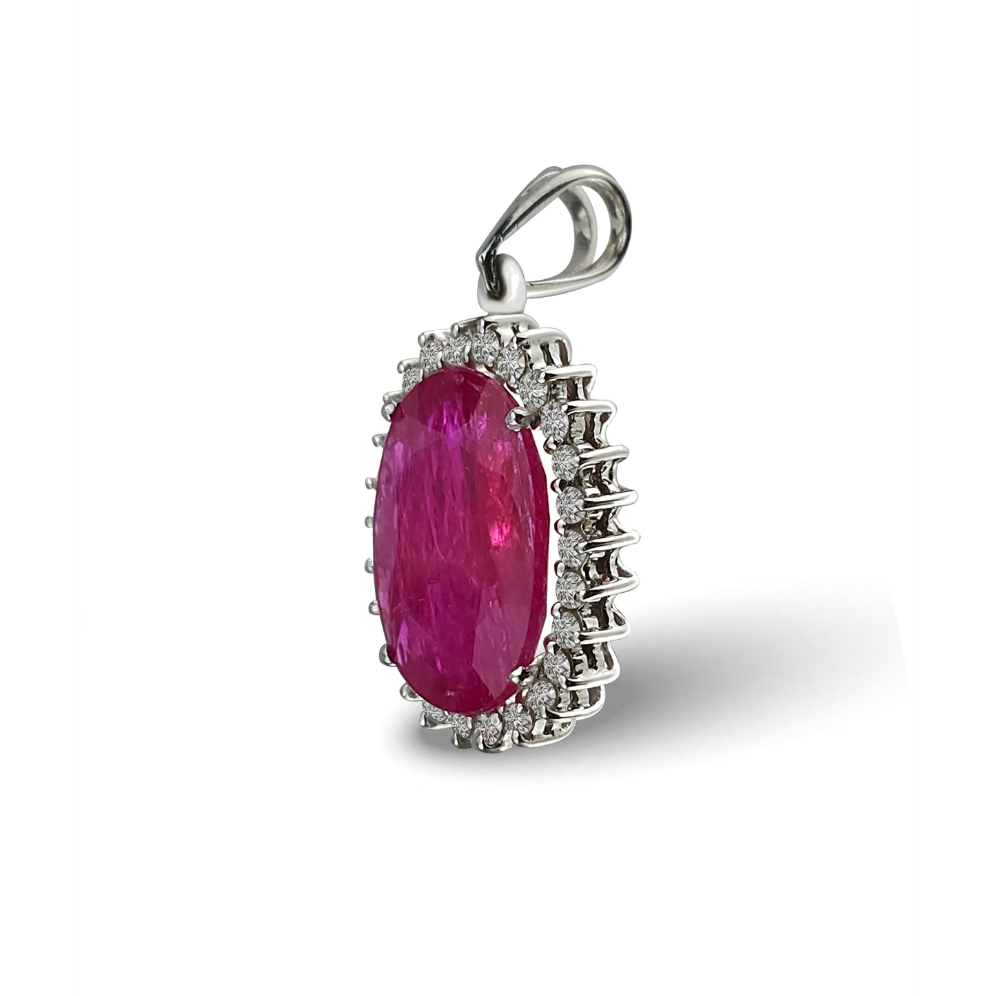 Ruby - Diamond White Gold Pendant