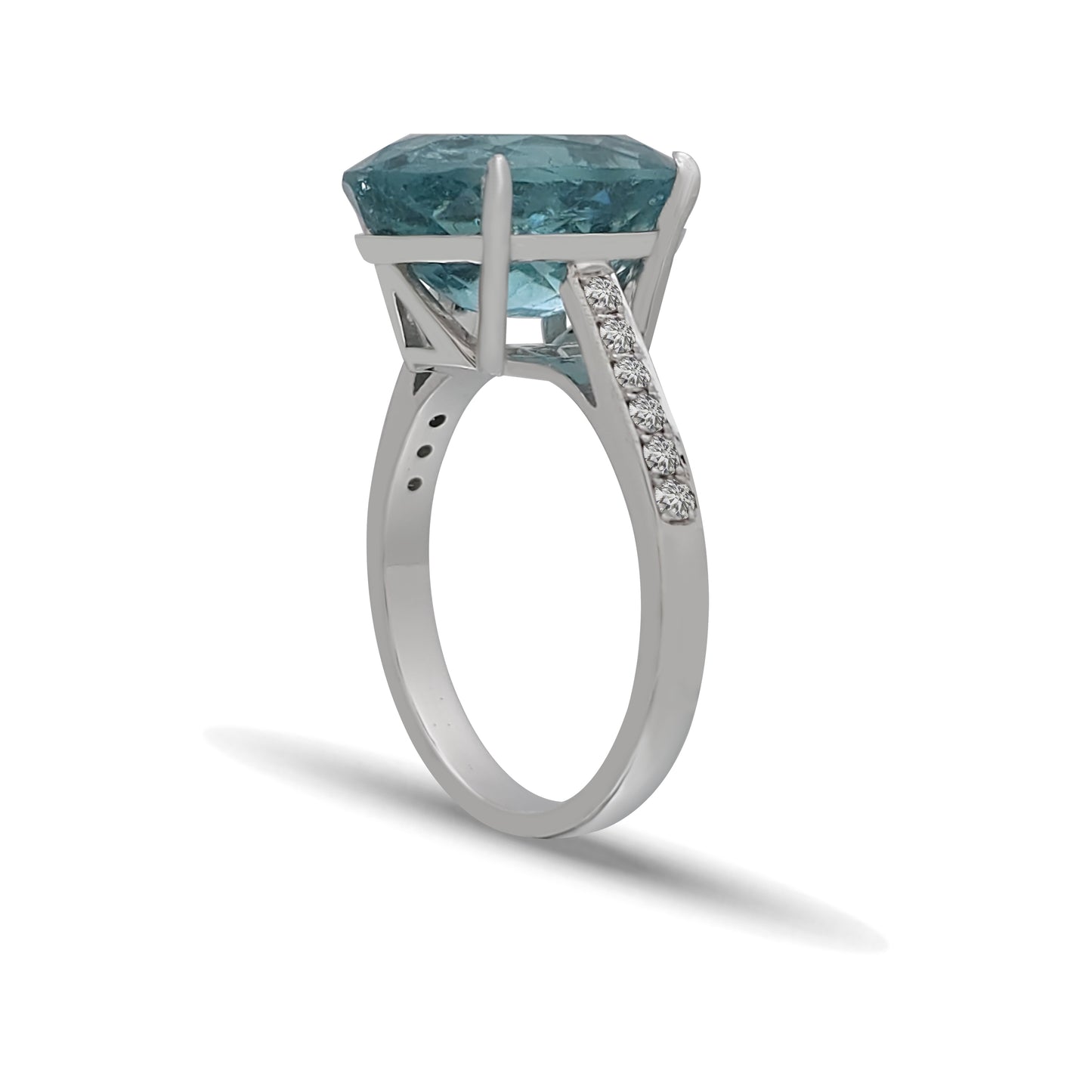 Blue Tourmaline White-Gold Ring