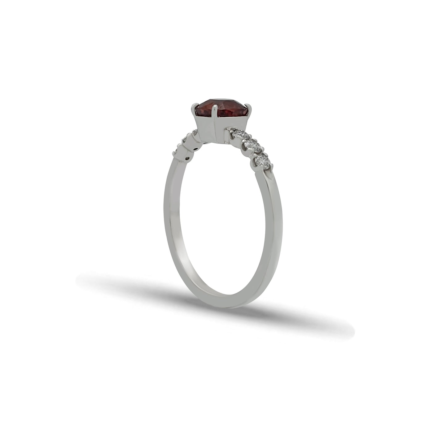 Red Garnet White-Gold Ring