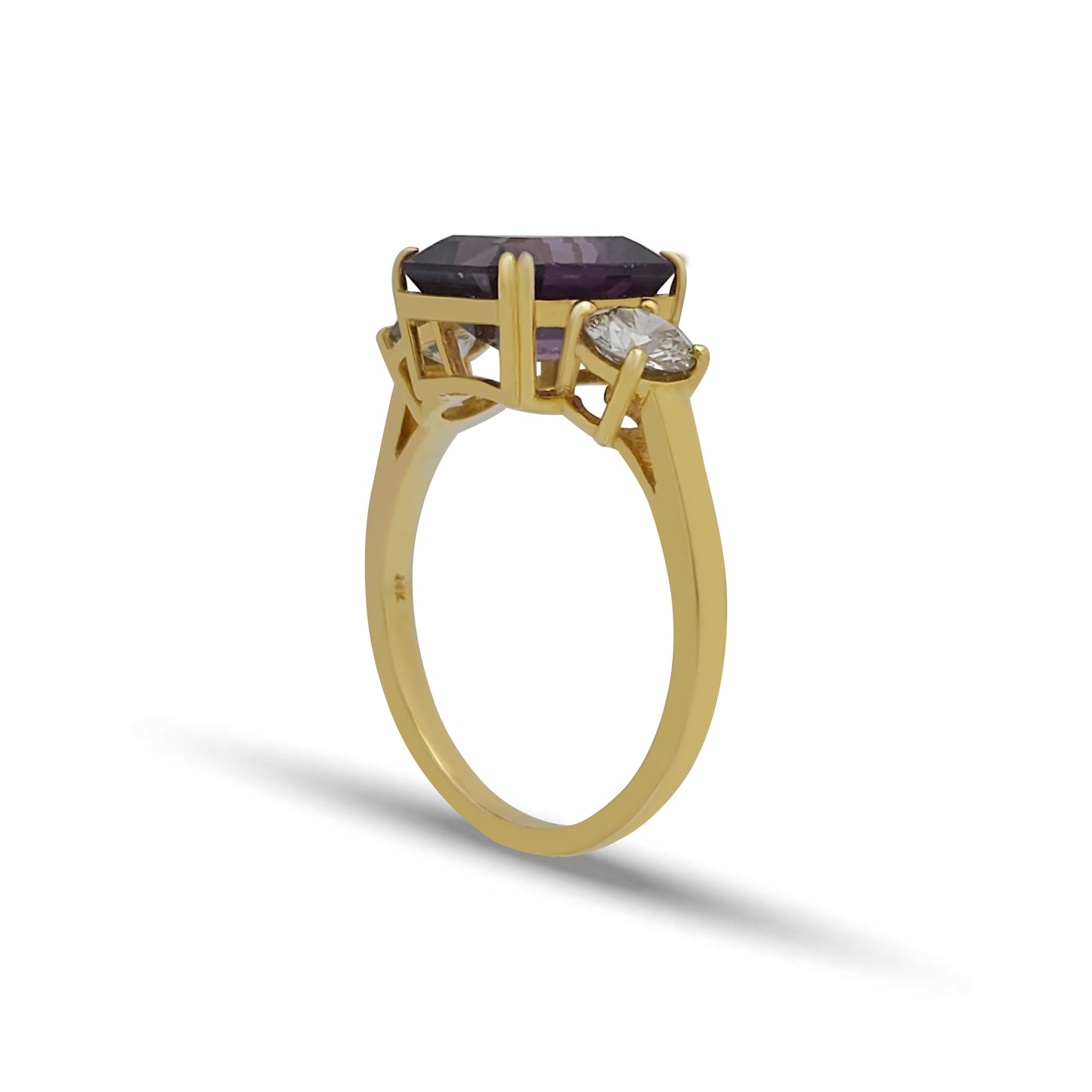 Purple Diaspore Yellow-Gold Ring