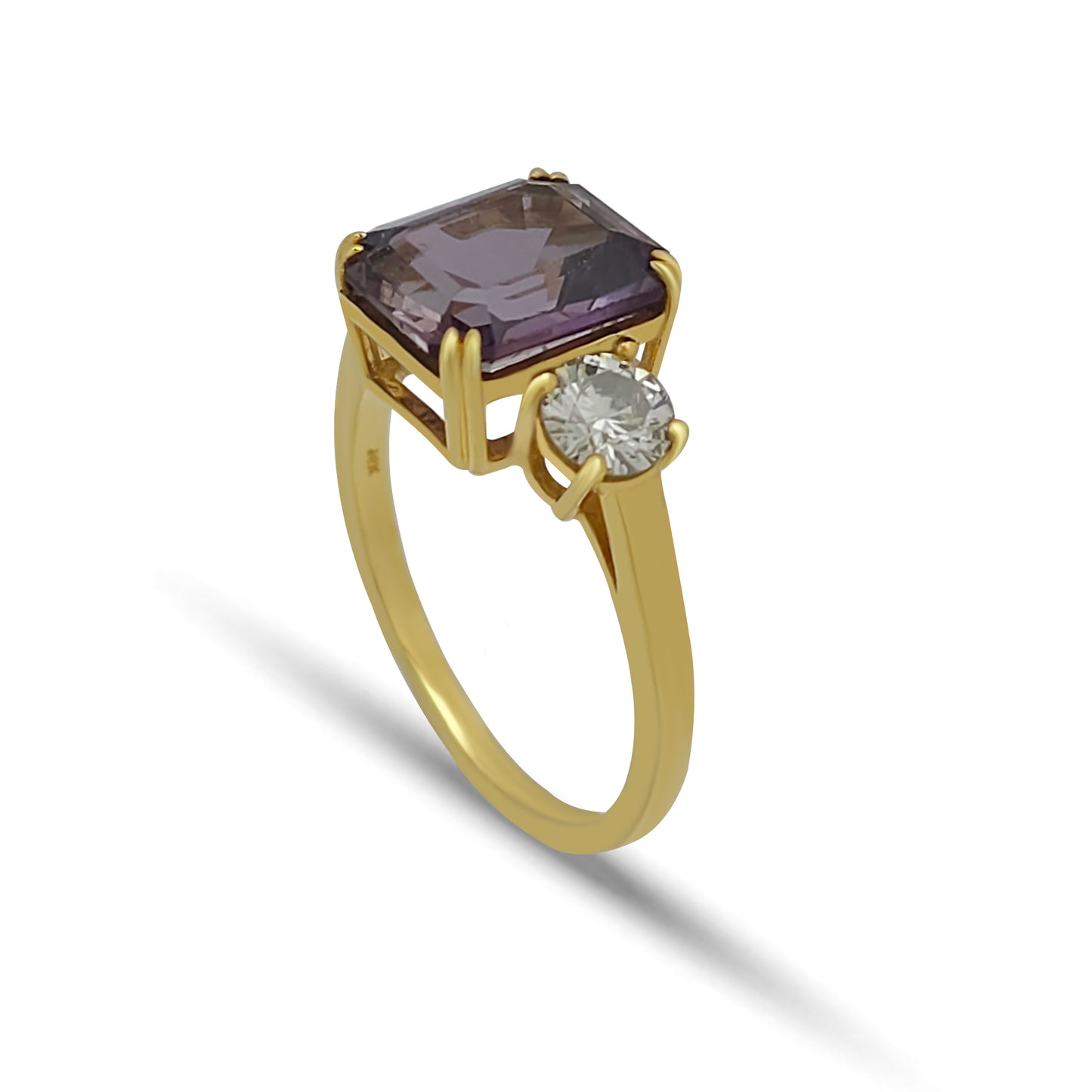 Purple Diaspore Yellow-Gold Ring