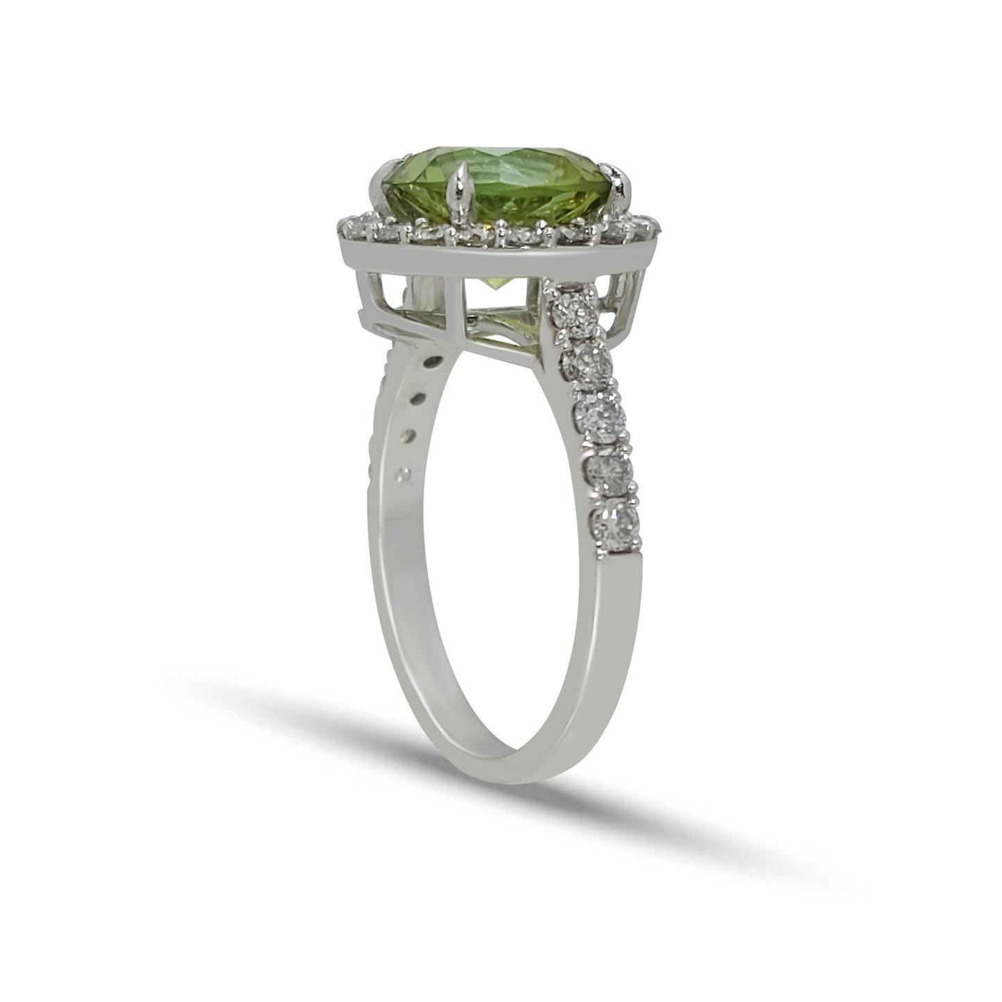 Peridot White-Gold Ring