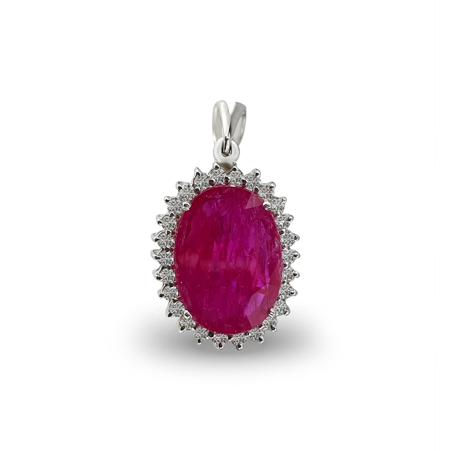 Ruby - Diamond White Gold Pendant