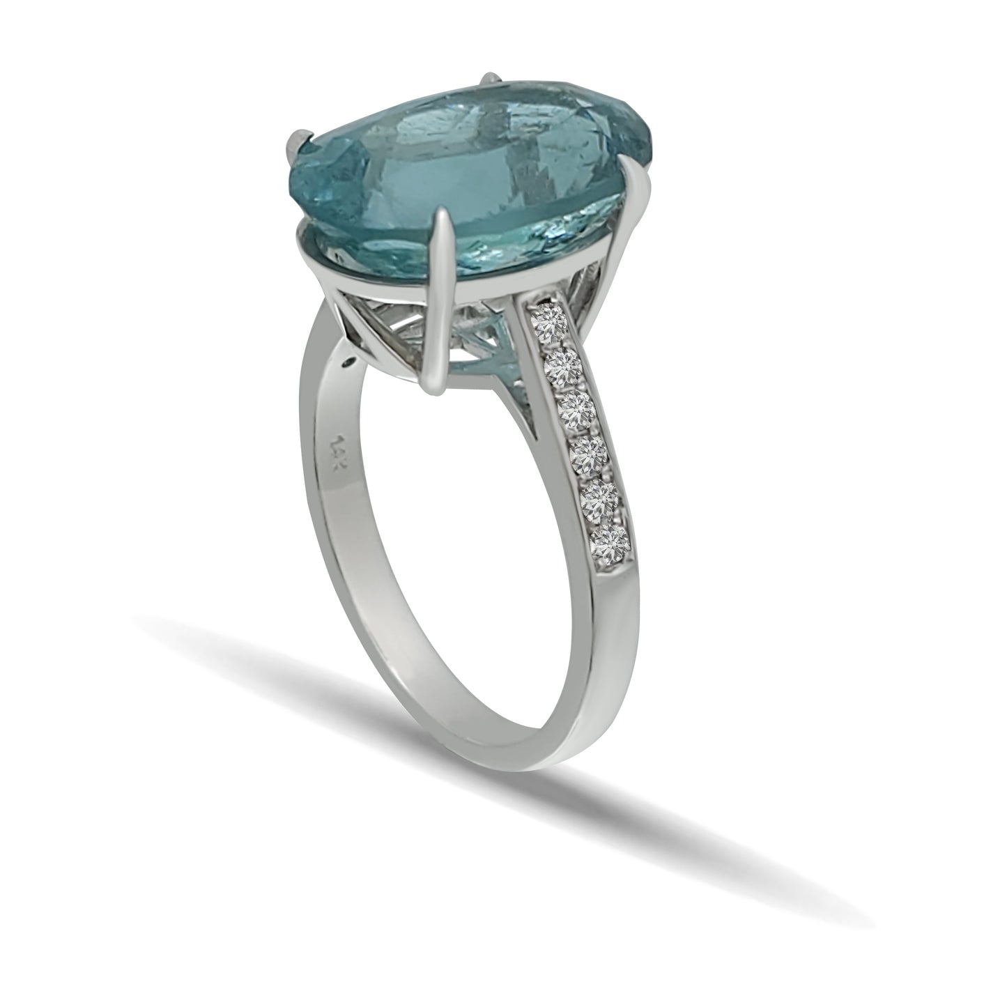 Blue Tourmaline White-Gold Ring